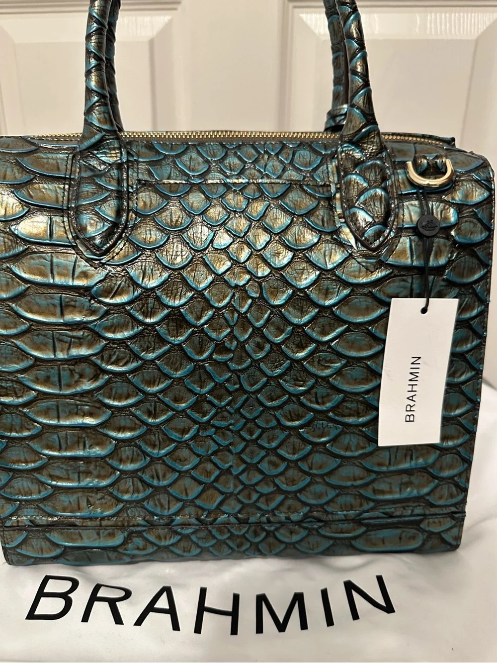 Brahmin Bird of Paradise Brasilia Large Caroline Leather Satchel